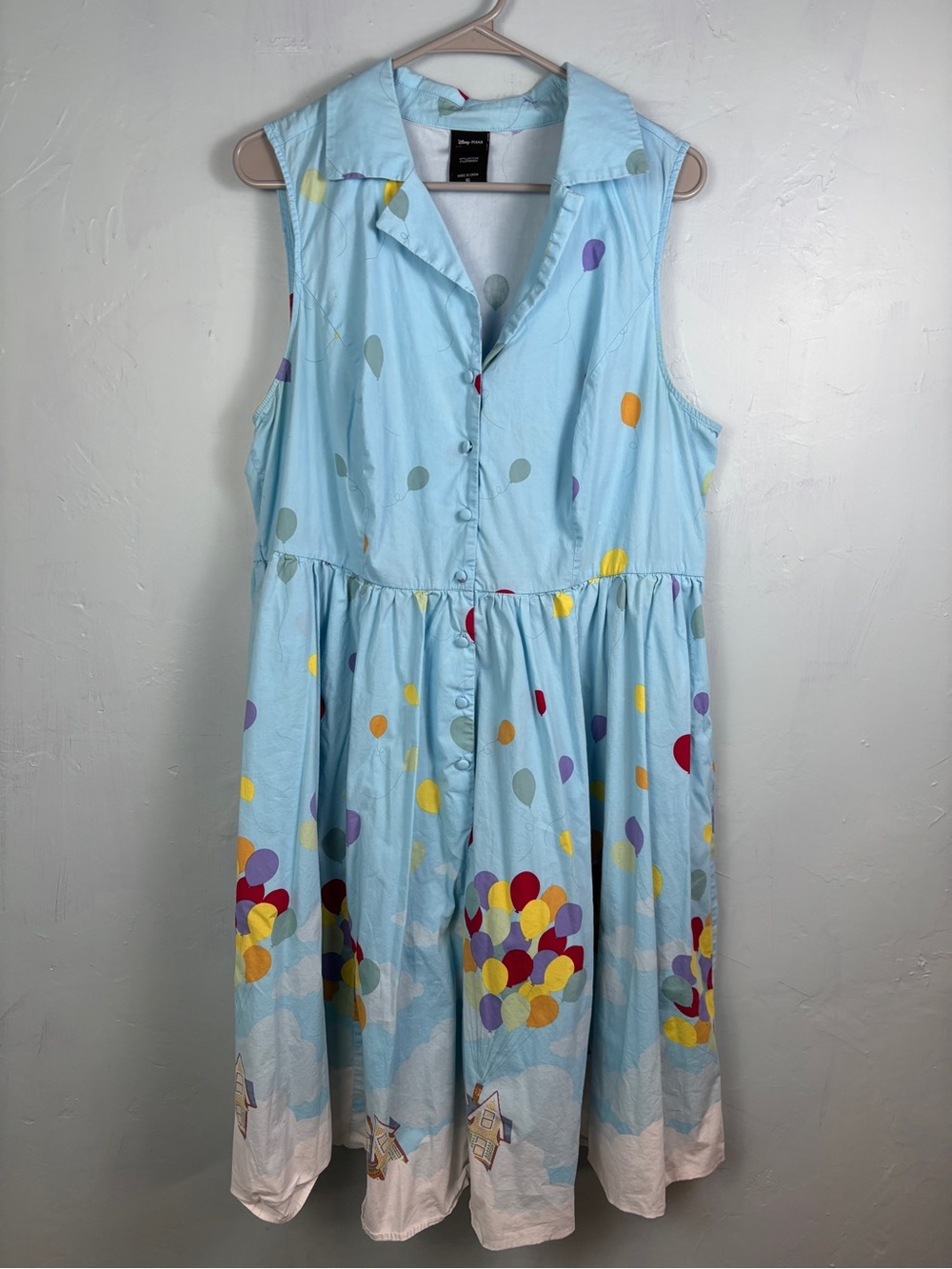 Her Universe Disney Pixar UP Light Blue Balloon-Print Midi Dress